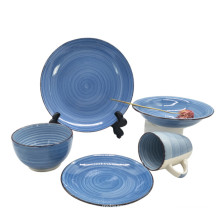Heißer Verkauf handbemalte Steinzeug -Geschirr Set Keramikplatte und Schüssel